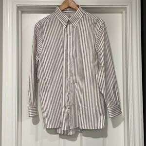 NEW Mens Luxury Collection Milano Slim Fit Dress Shirt Stripe - Red - 16.5